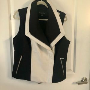 Gorgeous leather & linen vest.